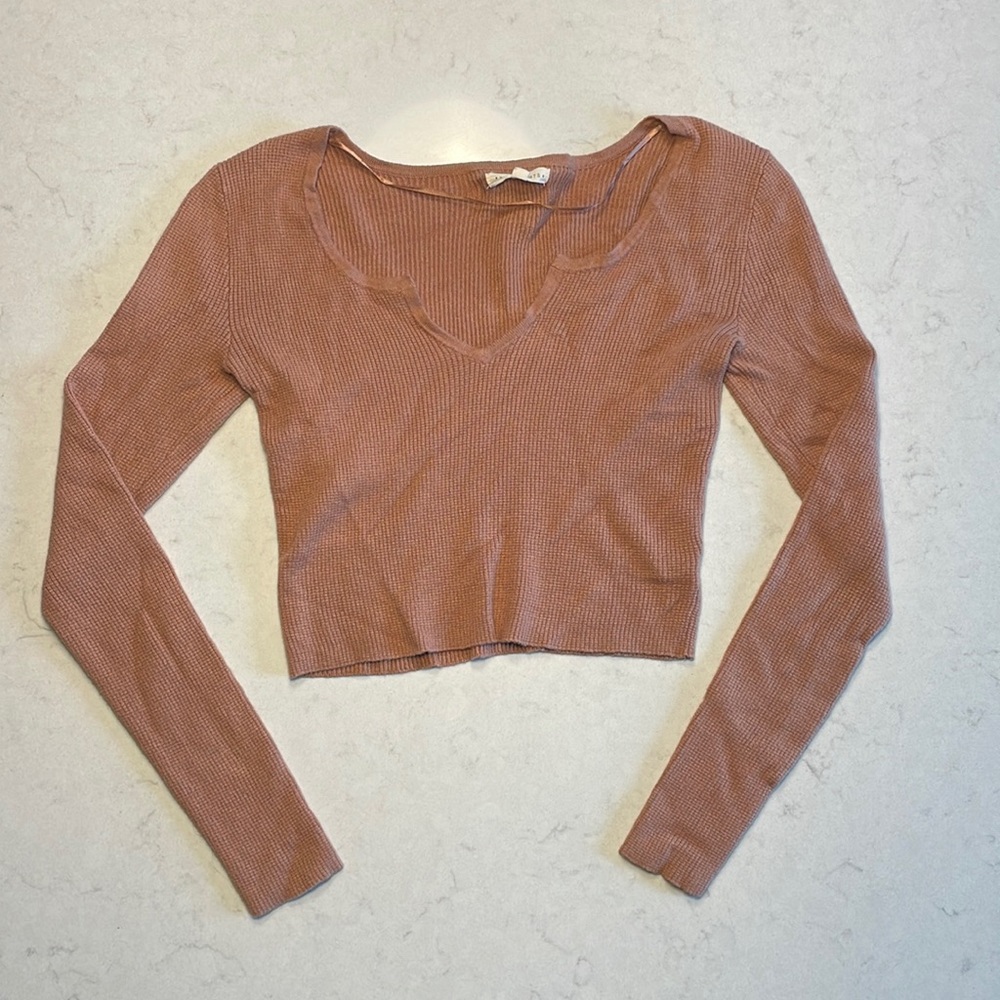 L.A. Hearts cropped long sleeve T-shirt(Womens Large)- Great condition/worn once